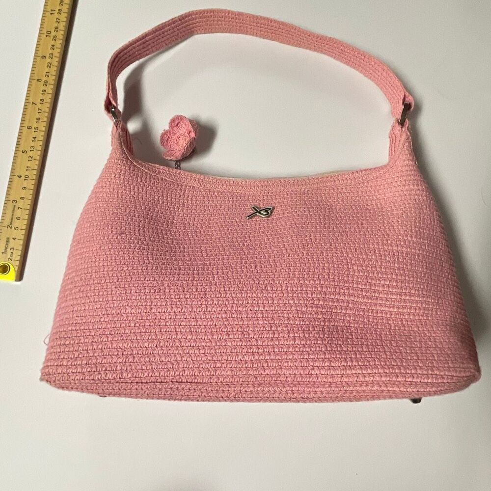 Betmar pink woven satchel or top handle bag.